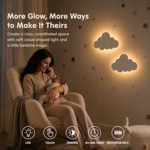 Cloud Night Light 2 Pack for Nursery Decor (2 Count)