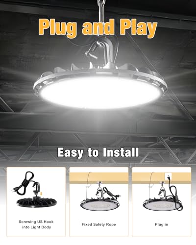 UFO LED High Bay Light 100W 11000LM 5000K High Bay LED Shop Lights