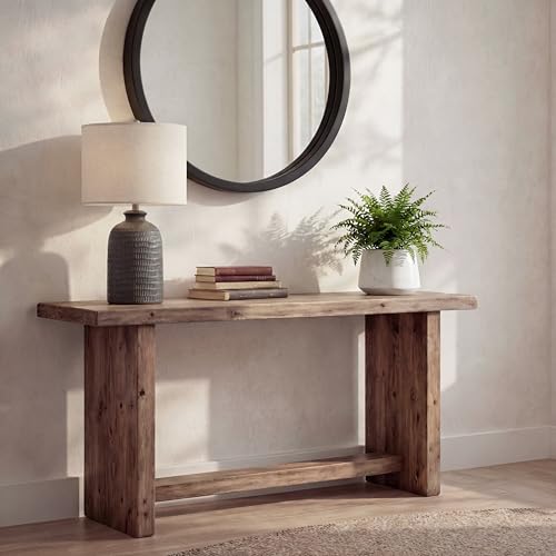 Home 24" Black Textured Ceramic Table Lamp with Tan Linen Shade