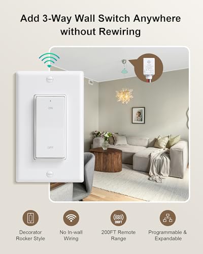 3 Way Wireless Light Switch and Receiver Kit