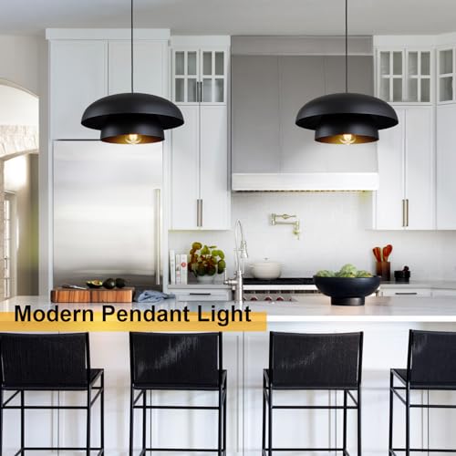 15.7" Black Modern Pendant Light Fixtures