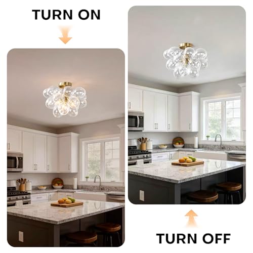 Mid Century Modern Semi Flush Mount Chandelier