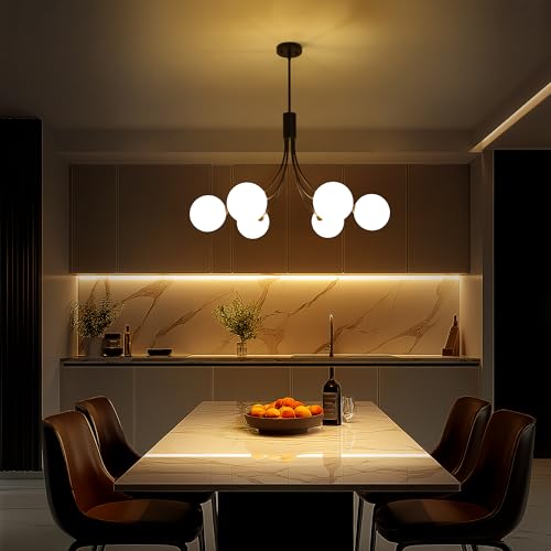 6 Light Modern Farmhouse Black Chandelier