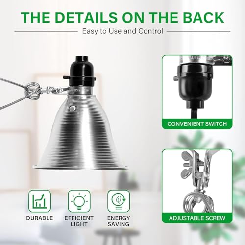 Clamp Lamp Light with Detachable 5.5 Inch Aluminum Reflector up to 60 Watts E26 Socket (6 Count)