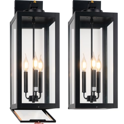 24" Extra Large Dawn to Dusk Outdoor Light Fixture Closed Bottom 3 (2 Count)