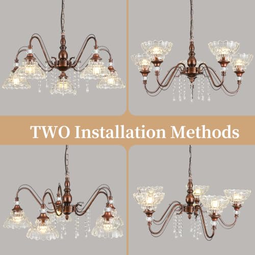 5 Light Vintage Chandelier in Antique Red Bronze Finish with Flower (5-Light / Antique Red Bronze)