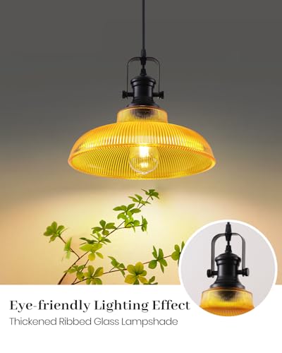 Orange Glass Pendant Lights Kitchen Island (2 Count)