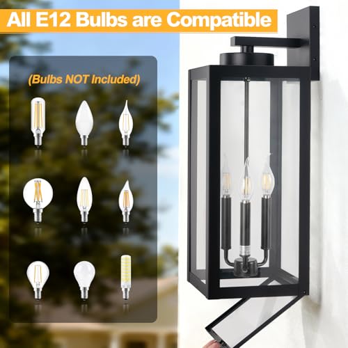 24" Extra Large Fully Enclosed Outdoor Light Fixture 3 (2 Count)