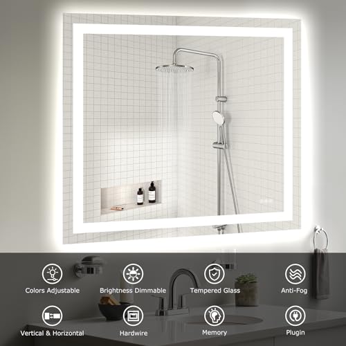 40"X36" LED Bathroom Mirror with Lights