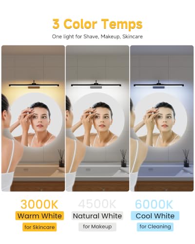 Bathroom Vanity Light Wireless Rechargeable Black 24 inch Black