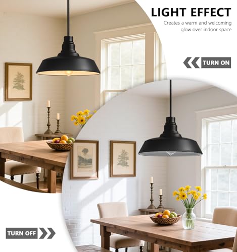 18" Large Black Farmhouse Pendant Light