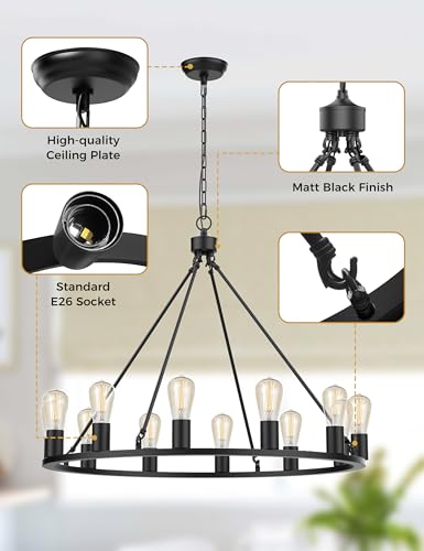 Wagon Wheel Chandelier (12 Count)