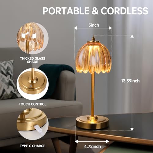 Tulip Table Lamp with 5000mAh Battery & Touch Control