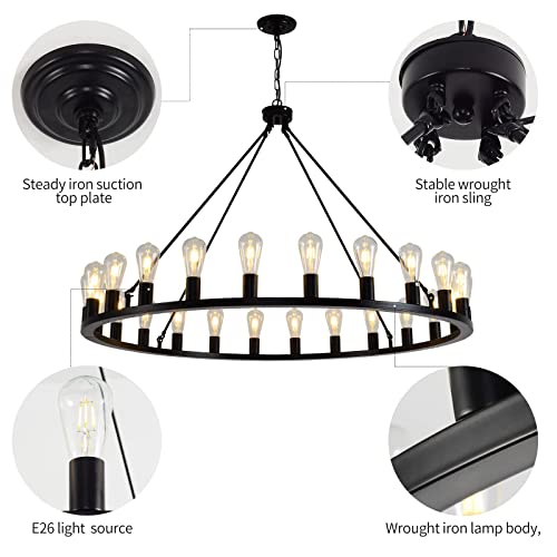 Wagon Wheel Chandelier 24