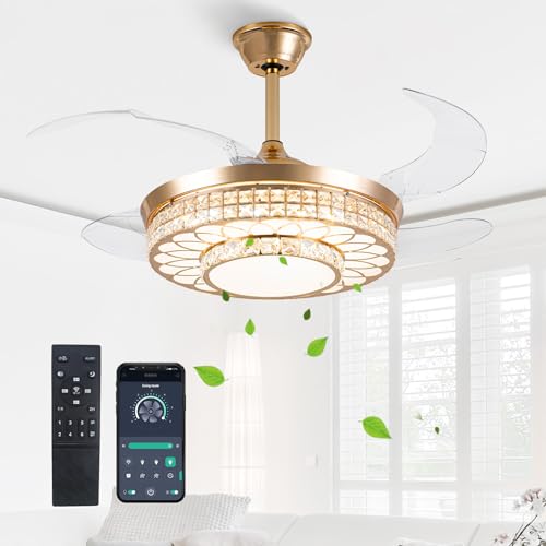 42" Retractable Ceiling Fans with Lights