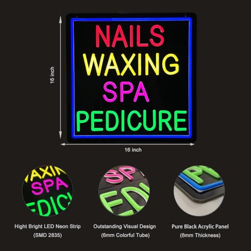 Nails Waxing Spa Pedicure Neon Sign