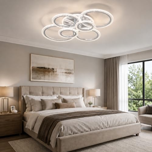 Modern LED Flush Mount Ceiling Light with Remote