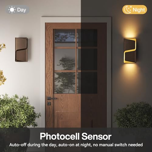 LED Outdoor Wall Lights with Dusk to Dawn Sensor (2 Count)
