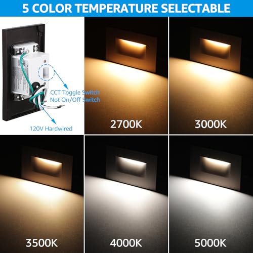 6 Pack 5CCT 120V LED Step Lights (6 Count)