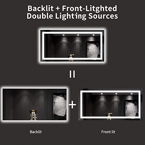 60X30 LED Bathroom Mirror with Lights