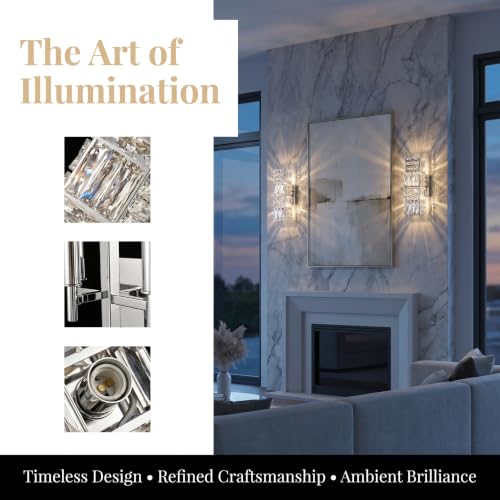 12 Inch Crystal Wall Sconce Chrome Wall Sconces Wall Lighting