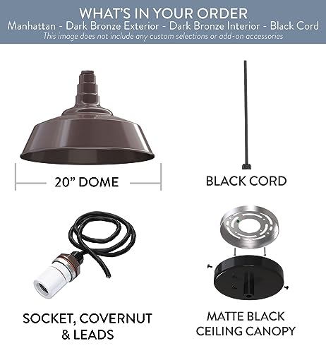 Industrial Pendant Light 20 Inch Extra Large Steel Warehouse