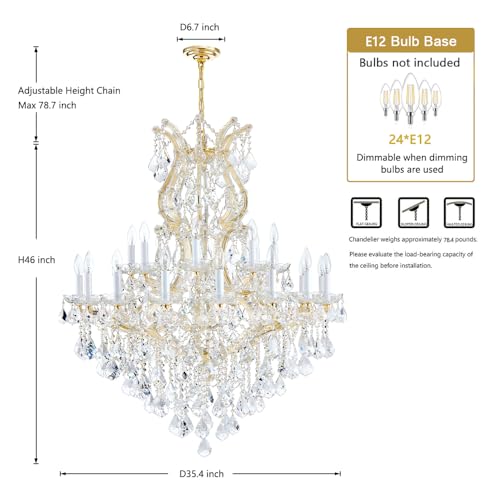 Large Gold Modern Crystal Chandelier Light Fixtures
