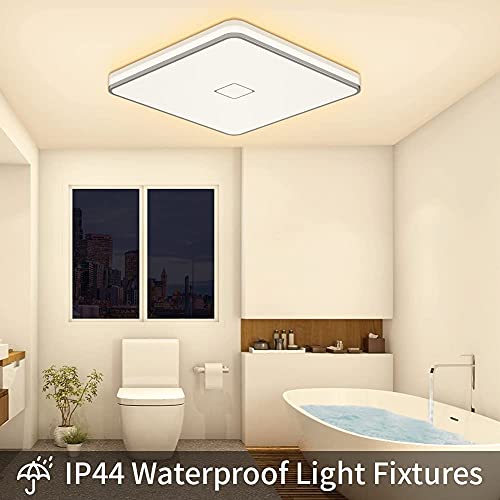 LED Ceiling Light Flush Mount 24W 12.6 inch Square LED Ceiling Lamp with 240Pcs Chips Without Flicker