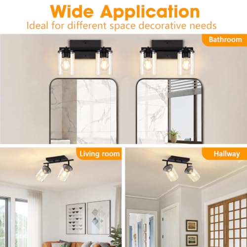 2 Lights Semi Flush Mount Ceiling Light