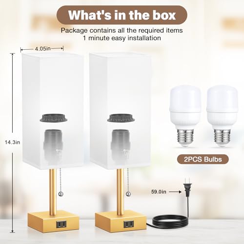 Bedside Lamp for Bedroom Set of 2 (2 Count)
