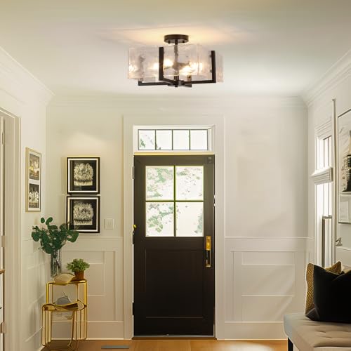 Black Semi Flush Mount Ceiling Light 4 (4 Count)