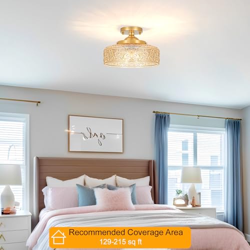 Gold Semi Flush Mount Ceiling Light