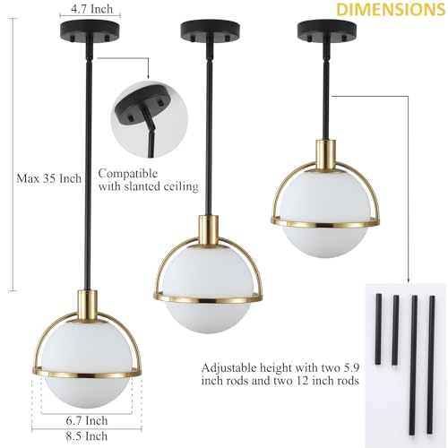 Modern Mid Century Globe Pendant Light