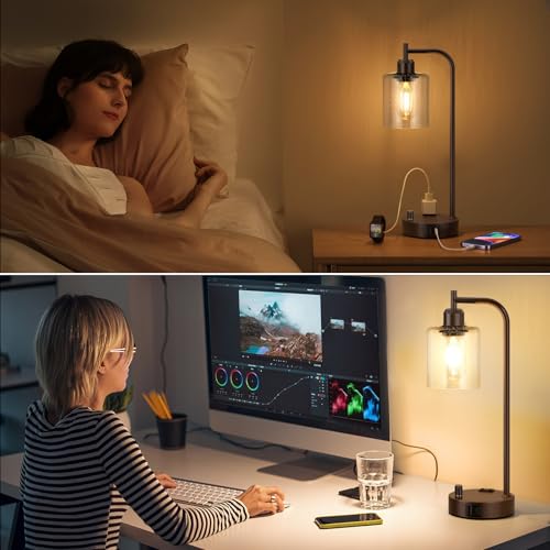 Industrial Table Lamps for Bedrooms Set of 2 (2 Count)