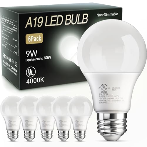 6 Pack A19 LED Light Bulbs (6 Count)