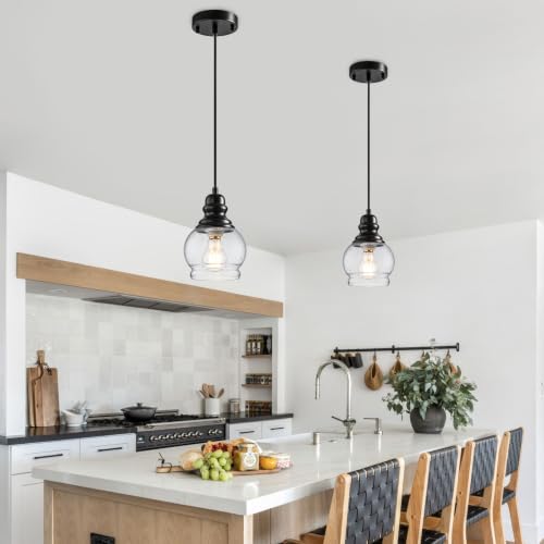 5.5 Inch Seeded Glass Mini Pendant Lights Kitchen Island