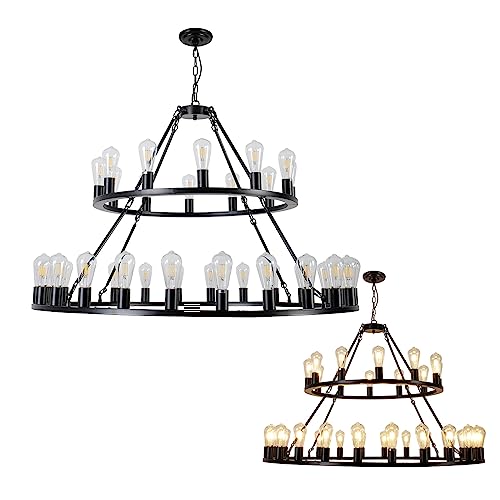 Wagon Wheel Chandelier 2 Tier 48