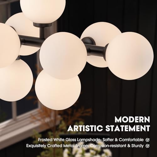 Black Mid Century Modern Sputnik Chandeliers for Dining Room Light Fixture