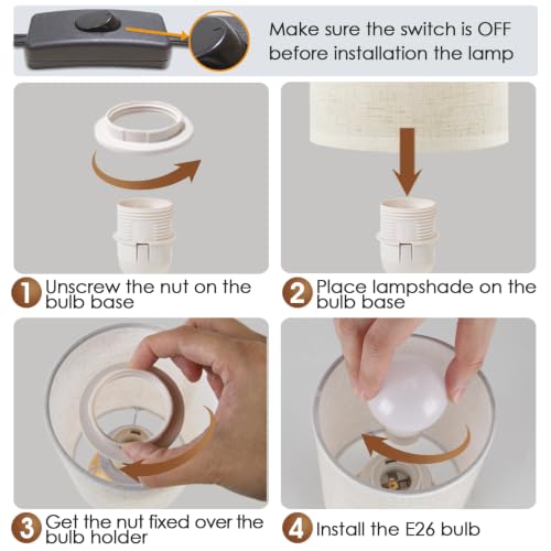 Small Bedside Night Table Lamp for Bedroom