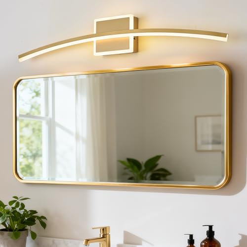 Modern LED Wall Sconce Gold LED Bathroom Light Fixtures Over Mirror Wall Lighting for Bathroom