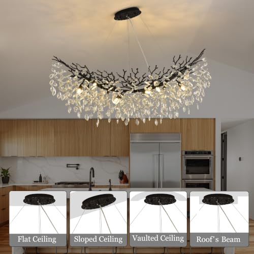 Rectangle Crystal Tree Branch Chandelier