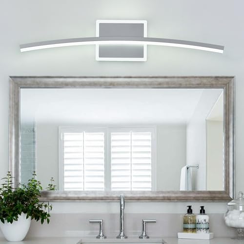 Modern LED Wall Sconce Silver Light Fixtures Over Mirror Modern Bath Wall Lighting for Bathroom