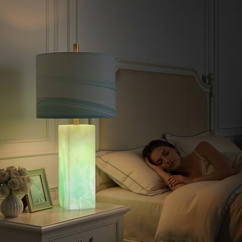 Alabaster Table Lamps Set of 2 with Night Light for Living Room (2 Count)