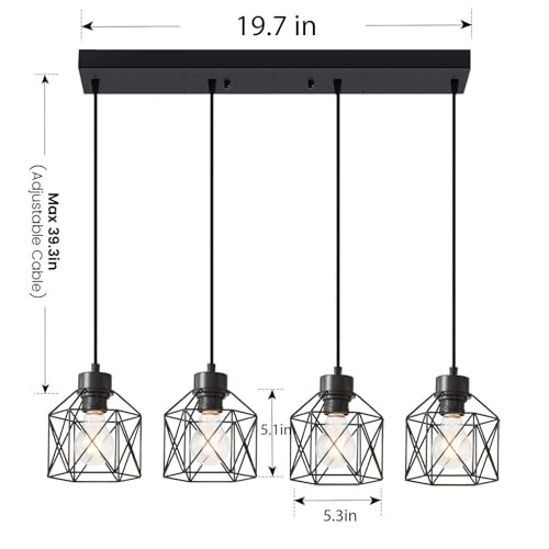 4 Light Hanging Pendant Light Fixtures