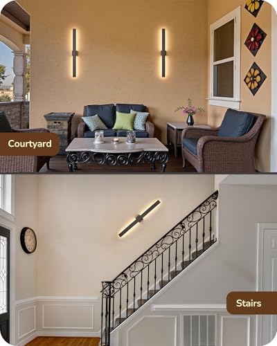 2 Pack Modern LED Outdoor Wall Lights (2 Count)