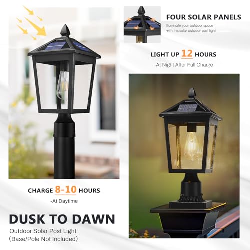 17 Inch Solar Outdoor Post Light