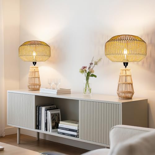 Hanging Light Rattan Lamp Shades Boho Lamp Shades