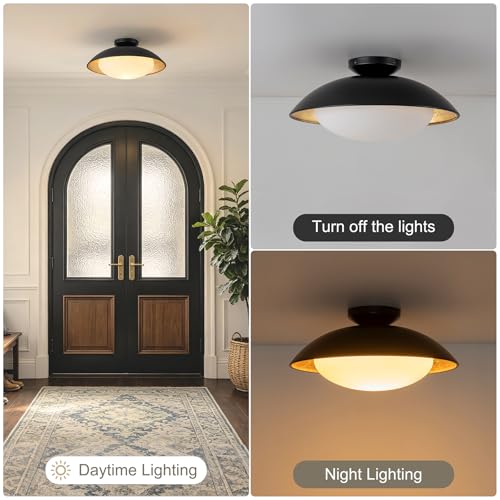 Milk Glass Flush Mount Ceiling Light