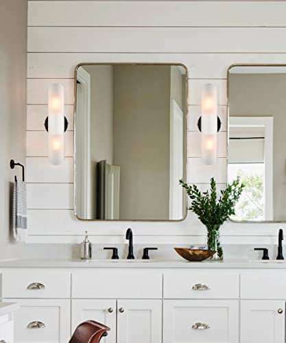 Modern Farmhouse Black Bathroom Light Fixtures Wall Sconces Set of Two Cylinder Sconce Lighting (2 Count)