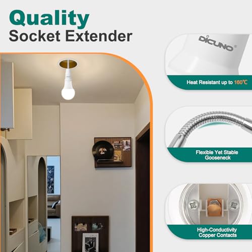 E26 Light Socket Extender 6.1'' (2 Count)